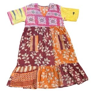 Handmade Kantha Patchwork Dress Size Large